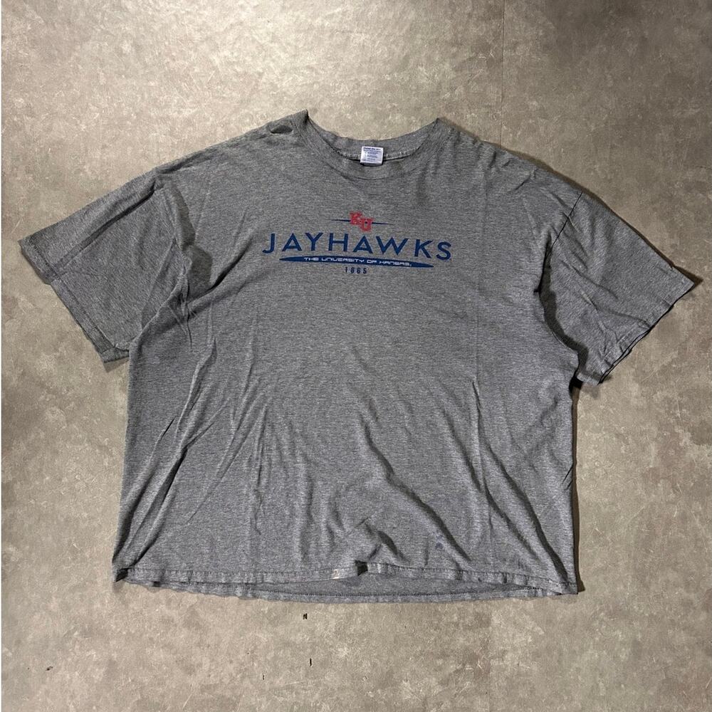 2000's Vintage Kansas Jayhawks Grey T-Shirt -XXXL